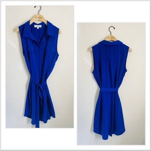 Olive & Oak Sleeveless Shirt Dress Blue size M
